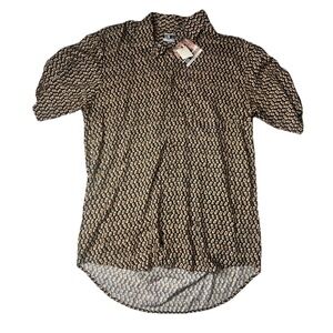Vtg Untied Men's Button Up Shirt Retro Size‎ Medium NOS Short Sleeve